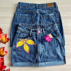 Saia Jeans Flowers