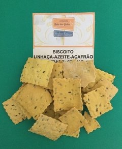 BISCOITO SALGADO DE LINHAÇA, AZEITE E AÇAFRÃO - 100g