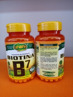 VITAMINA BIOTINA B7 UNILIFE - 60 CAPSÚLAS DE 500mg