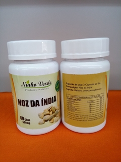 NOZ DA ÍNDIA - NINHO VERDE 60 CAPSÚLAS DE 500mg