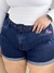 Shorts Jeans Plus size c cinto Escuro Pilily ref 4442.01