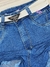 Shorts Jeans Basico Cinto Caramelo Melinda Escuro Ref: ZM05504 - comprar online
