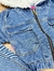 Jaqueta Jeans cargo capus com pelinhos sal Escura Ref 200791 - loja online
