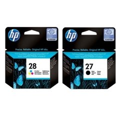 Cartuchos de tinta inkjet originales HP 27 + 28 (Delivery Pack negro + color)