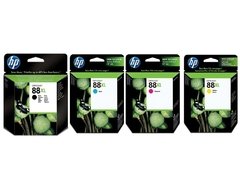 Cartuchos de tinta inkjet originales HP 88XL (Delivery Pack x 4)