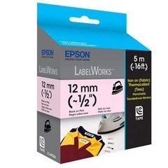 Cinta para rotular original Epson LC-4PBQ5 (negro sobre fondo rosa) 12mm.