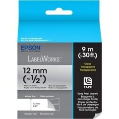 Cinta para rotular original Epson LC-4TBN9 (negro sobre fondo transparente) 12mm