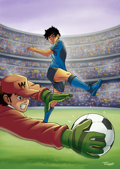 ILUSTRACION ISAGI VS BENJI POR DANI TORAZZA