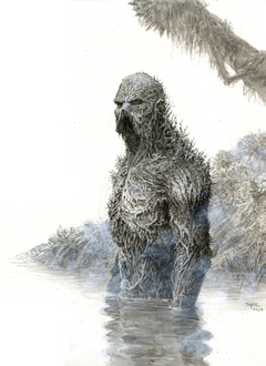 ILUSTRACION SWAMP THING POR SALVADOR SANZ