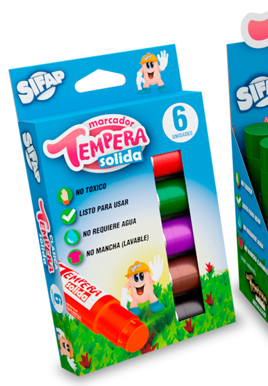 Tempera Solida 10 Grs 6 Colores