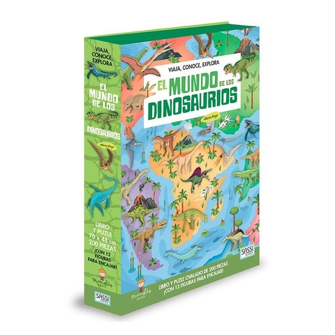 EL MUNDO DE LOS DINOSAURIOS rompecabezas 200 piezas + libro