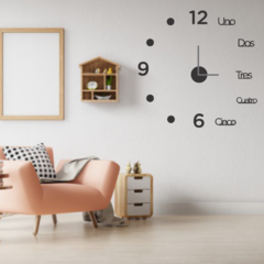 Reloj de pared 3D en madera Modelo- LETRAS ESPAÑOL