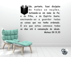 Adesivo de Parede Decorativo Frases Versiculos Mateus 28:19