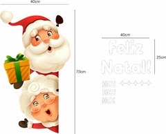 Adesivo de Vitrine Papai Noel e Mamãe Noel Feliz Natal - comprar online