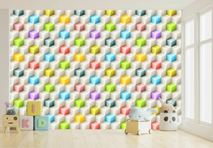 Papel de Parede Cubos 3D Coloridos