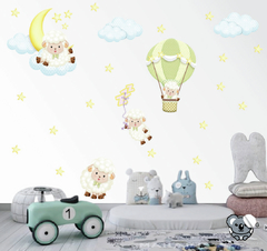 Adesivo Decorativo Infantil Ovelhinhas Cute - comprar online