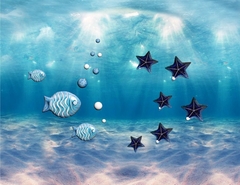 Papel de Parede Peixes e Estrelas do Mar - comprar online