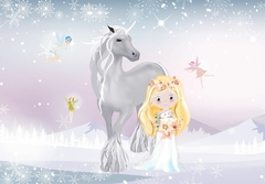 Papel de Parede Infantil Princesa e Unicórnio - comprar online