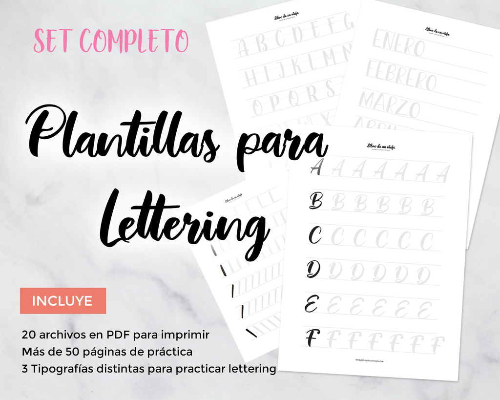 Set Completo - Plantillas de Lettering para imprimir