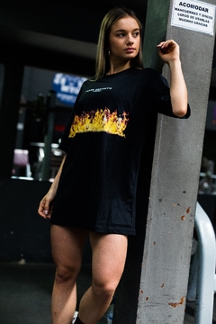 REMERA OVERSIZE PREMIUM ELITE FIRE BLACK