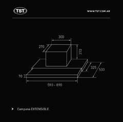 Imagen de Campana de Pared Purificador Extensible de TST