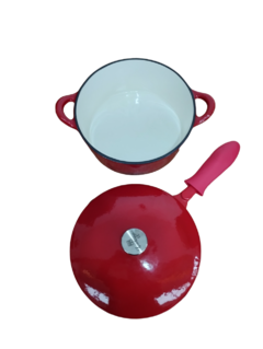 Set Rojo 24 Olla + Sartén de Hierro Esmaltado con funda silicona - Loderaggio