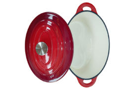 Set Rojo CEG Olla Oval + Sartén de Hierro Esmaltado - tienda online
