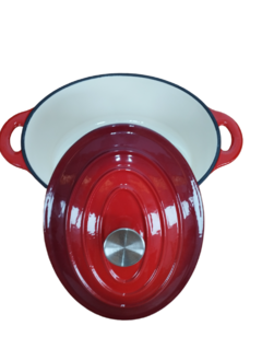 Set Rojo CEG Olla Oval + Sartén de Hierro Esmaltado - Loderaggio
