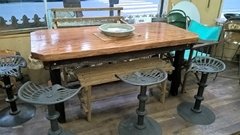 Mesa Rústica Artesanal de Madera Reciclada Lapacho