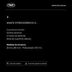 Anafe Vitrocerámico II Zonas de TST - tienda online