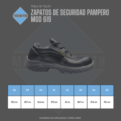Zapatos de seguridad de cuero con puntera de teflón mod 619 Pampero - tienda online