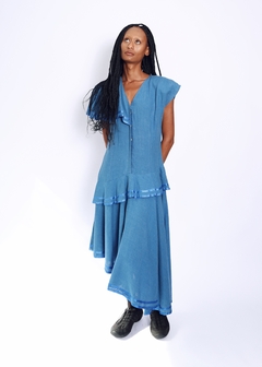 Vestido Linho Azul - loja online