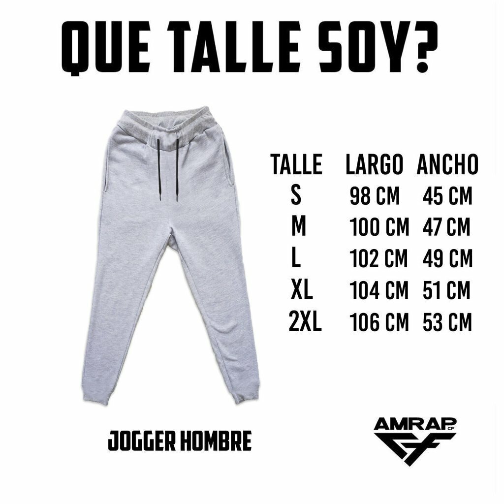Tabla de talles jogging hombre hotsell