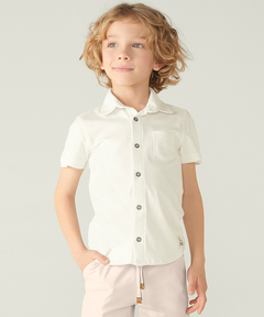 Camisa branca infantil masculina PUC 100% algodao