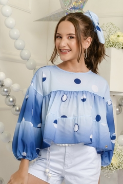 Blusa Glamour 2262286 Azul - Jacris Kids | Transformando Sonhos em Moda