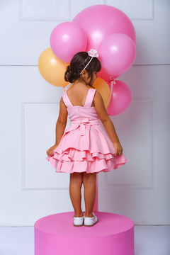 Vestido Festa Alfaiataria 2252648 Rosa. - Jacris Kids | Transformando Sonhos em Moda