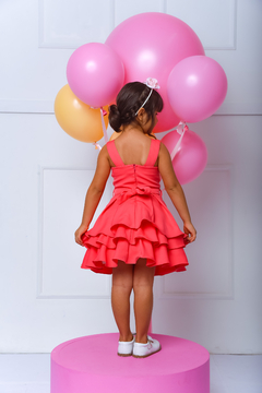 Vestido Festa Alfaiataria 2252648 Rosa Chiclete. - Jacris Kids | Transformando Sonhos em Moda