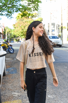 Blusa Kisses 2263491 Bege. - Jacris Kids | Transformando Sonhos em Moda