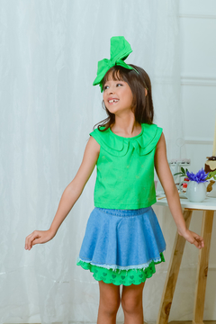 Conjunto Corações 2211093 Verde. - Jacris Kids | Transformando Sonhos em Moda