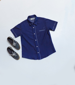 Camisa Social Azul 1262173 Azul Escuro. - Jacris Kids | Transformando Sonhos em Moda