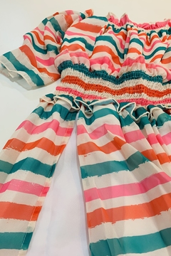 Vestido Longo Listras 2252553 - Jacris Kids | Transformando Sonhos em Moda