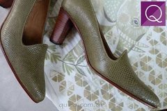 Increíble Zapatos De Mujer Cuero Verde Seco Quica Magdalena