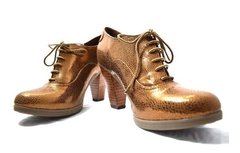 Zapato Bota Acordonado Taco Cuero Cobre Únicos Quica Maimara - comprar online