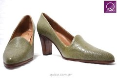 Increíble Zapatos De Mujer Cuero Verde Seco Quica Magdalena - comprar online