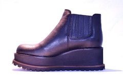 Borcegos Botas Plataforma Cuero Negro Quica Patagones - tienda online