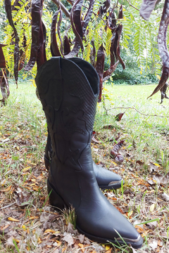 Botas Texanas Caña Alta Detalles Crocco Cuero Quica Casbas - tienda online