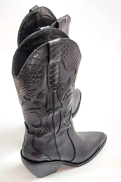 Botas Texanas Caña Alta Detalles Crocco Cuero Quica Casbas - comprar online