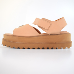 Sandalias Plataformas Cuero Nude Regulables Livianas Quica Chañar - tienda online