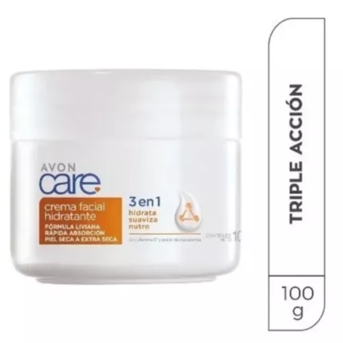 ///// Crema Facial 3en1 Hidratante Piel Seca Extra Seca Avon Care 100g
