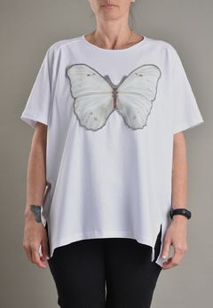 Blusa Camiseta Borboleta Branca - comprar online